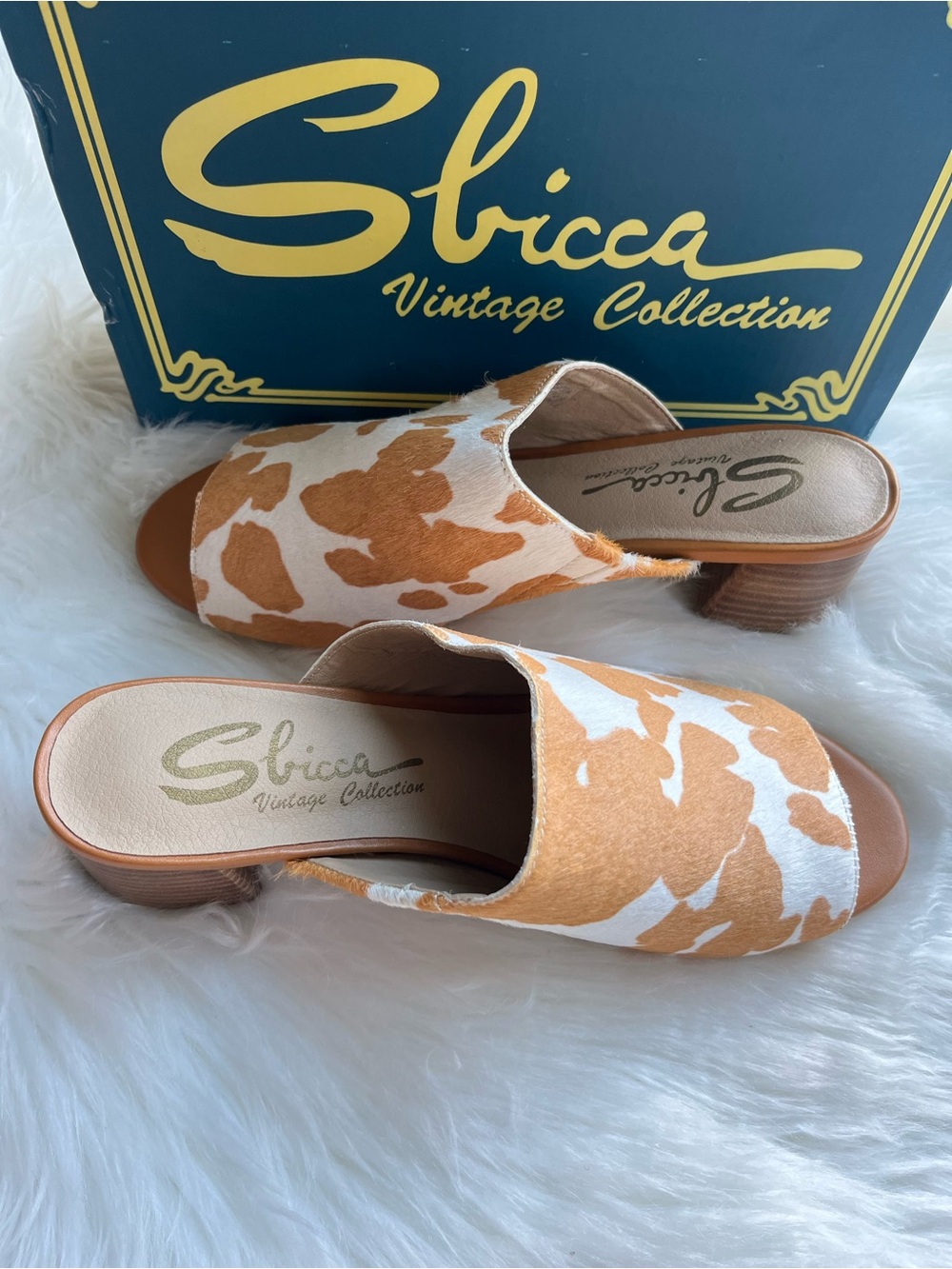 Sbicca Women's Richwood Sandal Calf Fur Mule Slides Size 8 - Picture 2 of 12